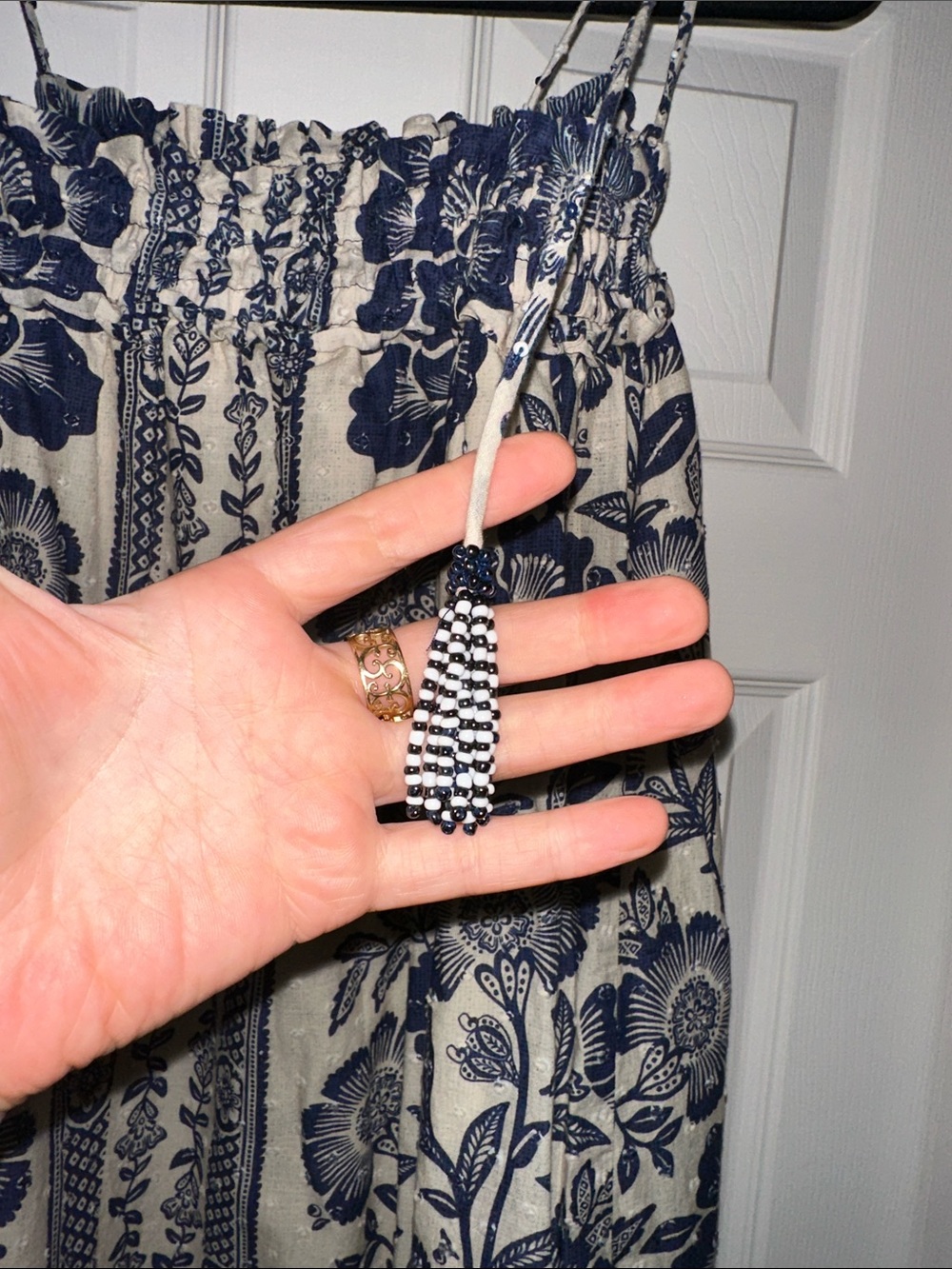 Farm Rio Blue Pineapple Garden Shoulder-Tie maxi dress - Picture 3 of 7
